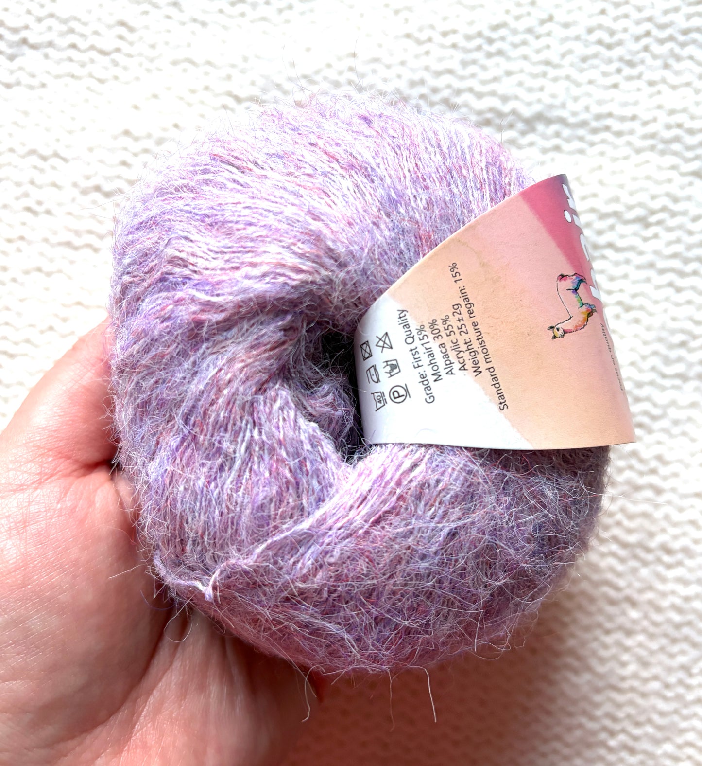 5 balls x 25g Alpaca Mohair yarn : Mohair + Alpaca + Acrylic : 08 Lavender