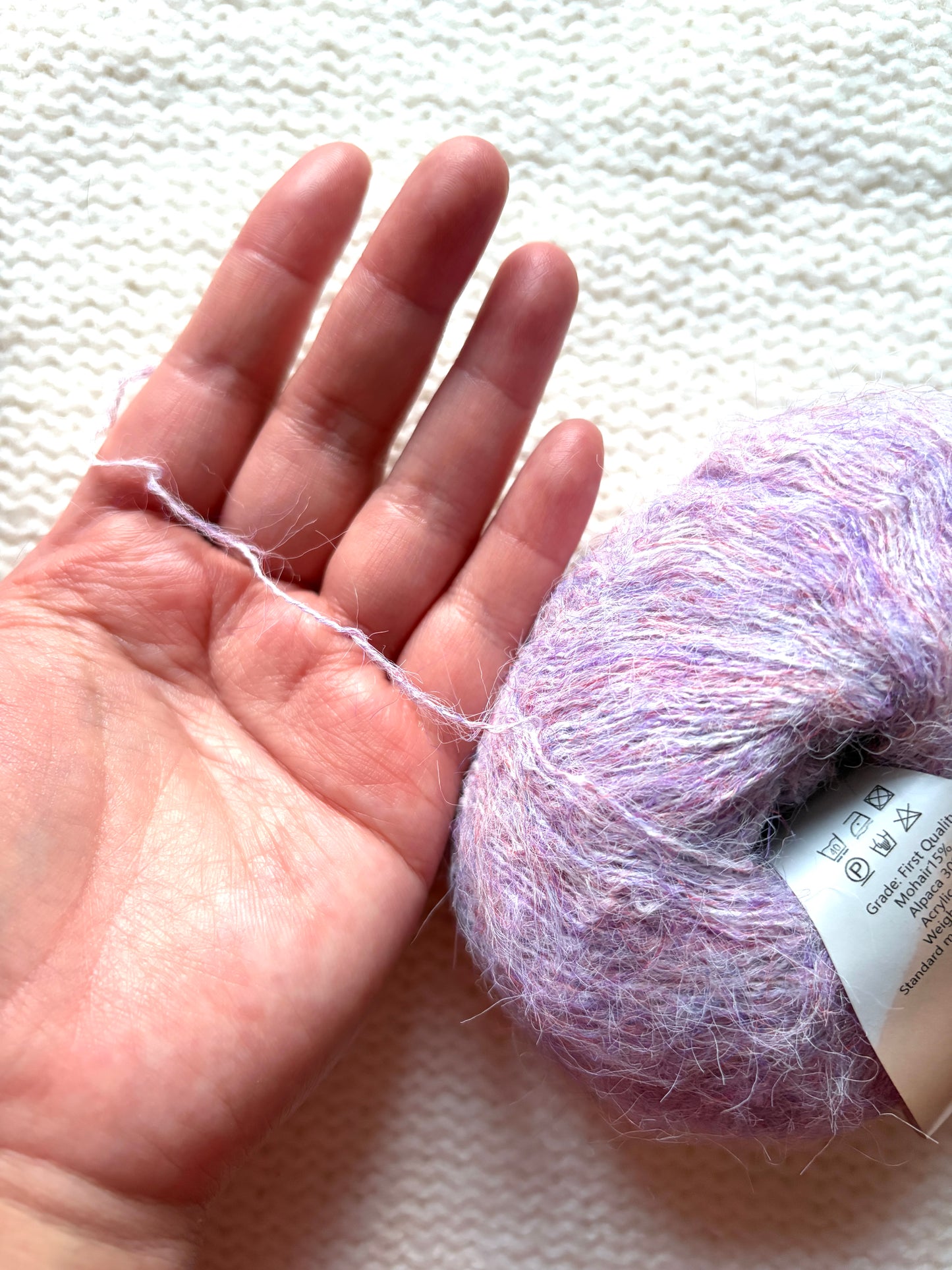 5 balls x 25g Alpaca Mohair yarn : Mohair + Alpaca + Acrylic : 08 Lavender