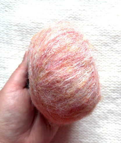 5 balls x 25g Alpaca Mohair yarn : Mohair + Alpaca + Acrylic : 03 Coral Pink