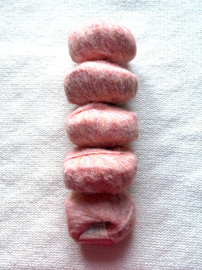 5 balls x 25g Alpaca Mohair yarn : Mohair + Alpaca + Acrylic : 03 Coral Pink