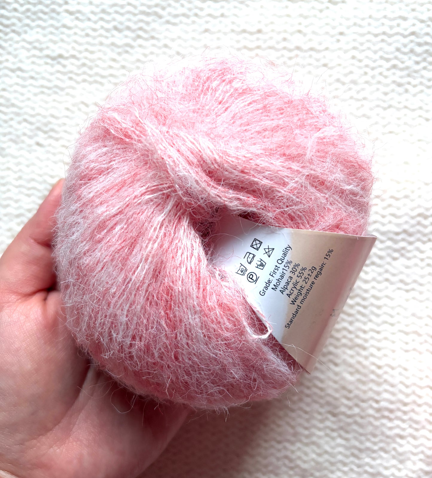5 balls x 25g Alpaca Mohair yarn : Mohair + Alpaca + Acrylic : 02 Sakura Pink