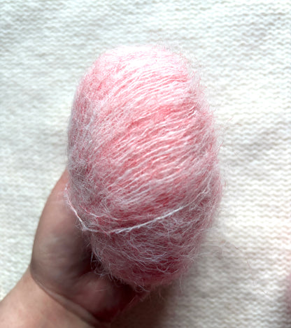 5 balls x 25g Alpaca Mohair yarn : Mohair + Alpaca + Acrylic : 02 Sakura Pink