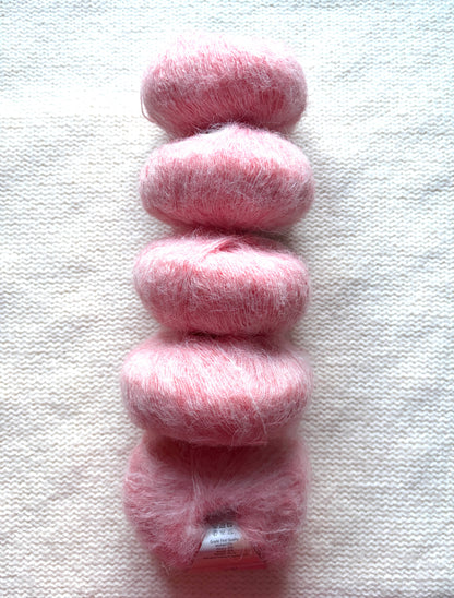 5 balls x 25g Alpaca Mohair yarn : Mohair + Alpaca + Acrylic : 02 Sakura Pink