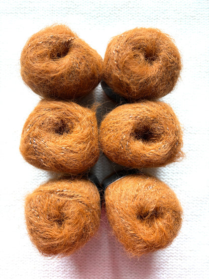 6 balls x 25g Mohair Alpaca yarn : Mohair + Alpaca + Acrylic : colour 14