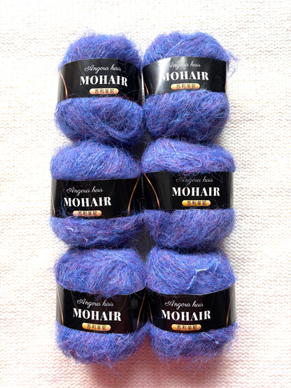 6 balls x 25g Mohair Alpaca yarn : Mohair + Alpaca + Acrylic : colour 08