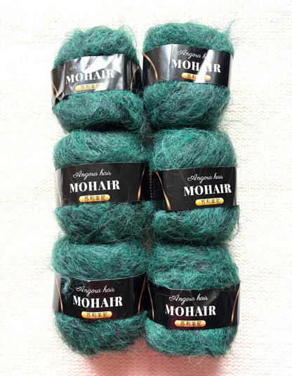 6 balls x 25g Mohair Alpaca yarn : Mohair + Alpaca + Acrylic : colour 13
