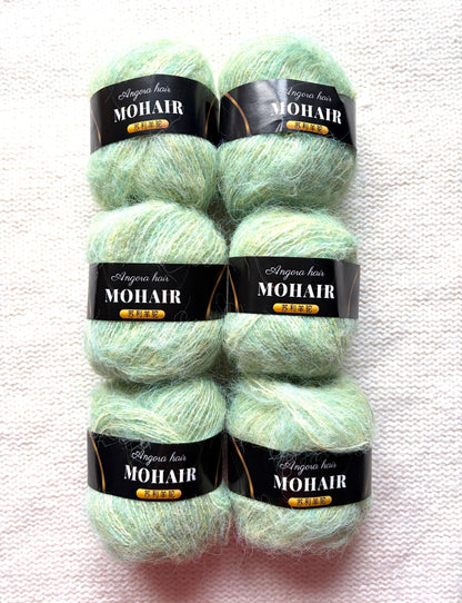 6 balls x 25g Mohair Alpaca yarn : Mohair + Alpaca + Acrylic : colour 10