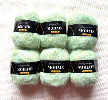 6 balls x 25g Mohair Alpaca yarn : Mohair + Alpaca + Acrylic : colour 10