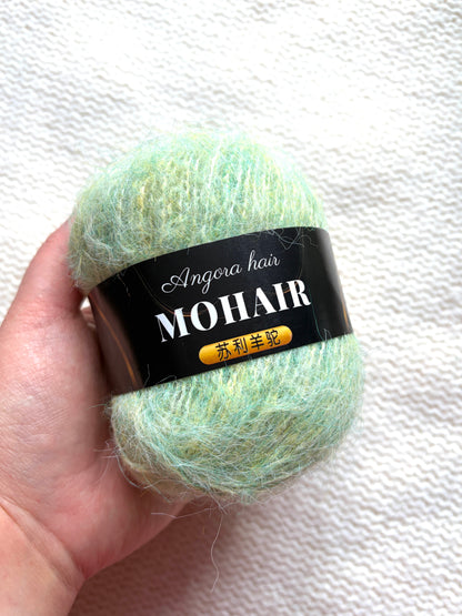 6 balls x 25g Mohair Alpaca yarn : Mohair + Alpaca + Acrylic : colour 10