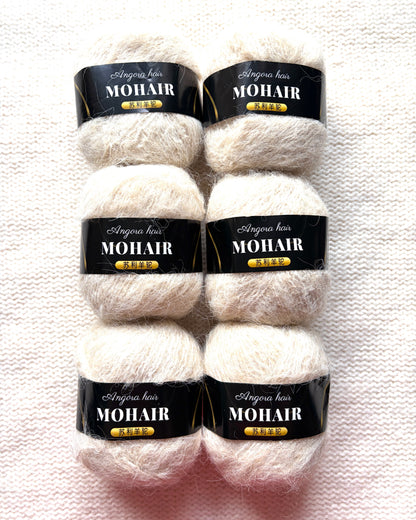 6 balls x 25g Mohair Alpaca yarn : Mohair + Alpaca + Acrylic : colour 20