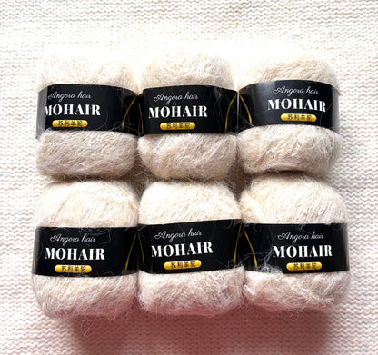 6 balls x 25g Mohair Alpaca yarn : Mohair + Alpaca + Acrylic : colour 20