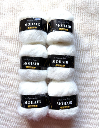 6 balls x 25g Mohair Alpaca yarn : Mohair + Alpaca + Acrylic : colour 18