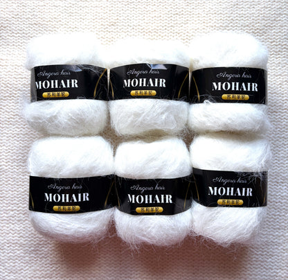 6 balls x 25g Mohair Alpaca yarn : Mohair + Alpaca + Acrylic : colour 18