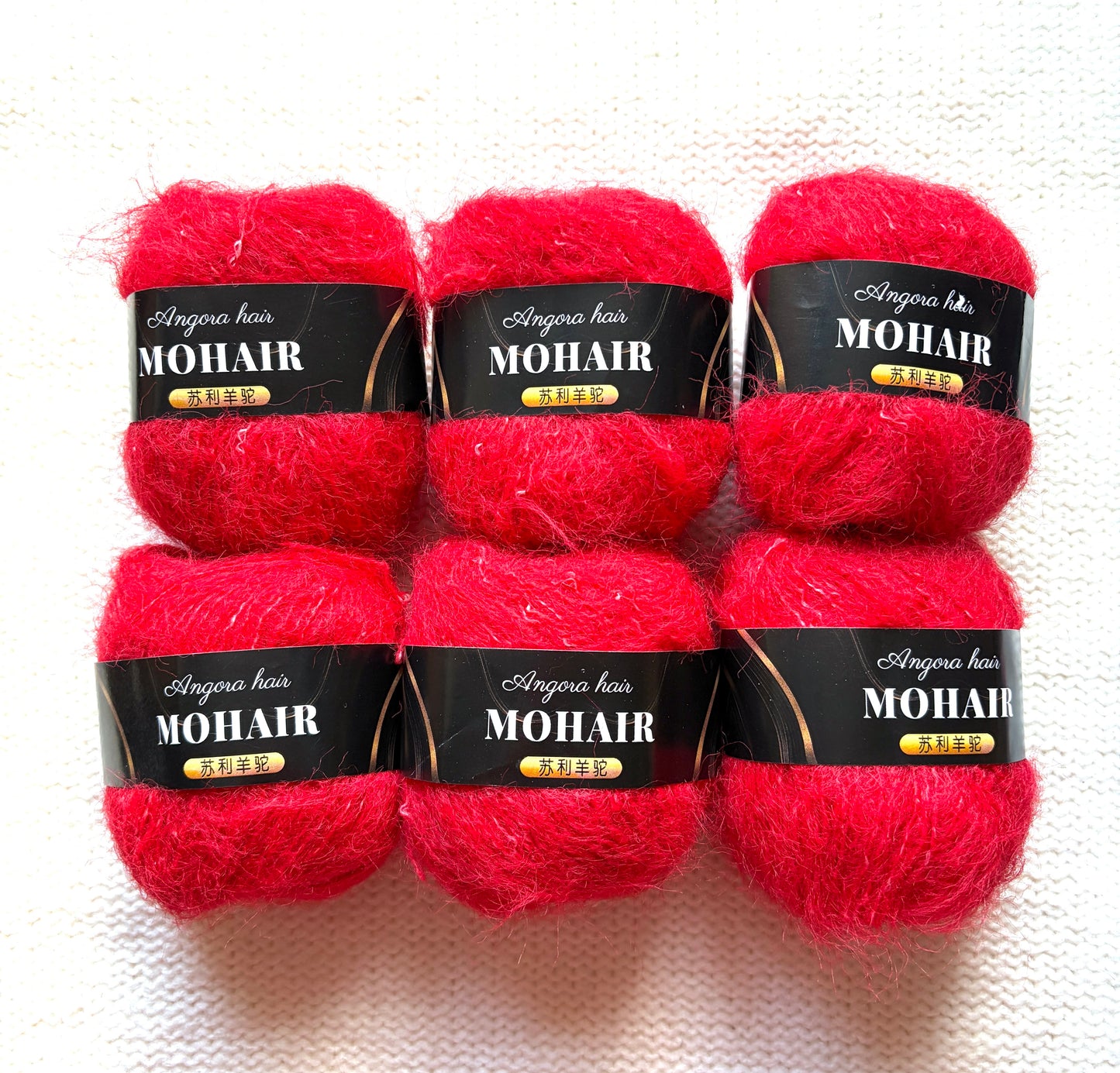 6 balls x 25g Mohair Alpaca yarn : Mohair + Alpaca + Acrylic : colour 24