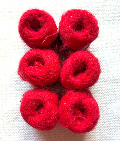 6 balls x 25g Mohair Alpaca yarn : Mohair + Alpaca + Acrylic : colour 24