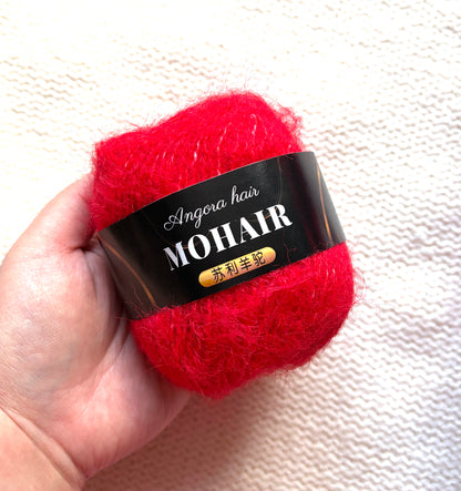 6 balls x 25g Mohair Alpaca yarn : Mohair + Alpaca + Acrylic : colour 24