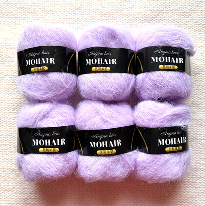 6 balls x 25g Mohair Alpaca yarn : Mohair + Alpaca + Acrylic : colour 22
