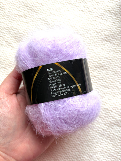6 balls x 25g Mohair Alpaca yarn : Mohair + Alpaca + Acrylic : colour 22