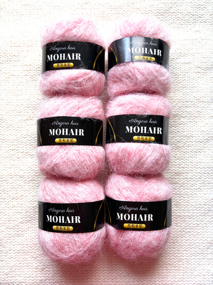 6 balls x 25g Mohair Alpaca yarn : Mohair + Alpaca + Acrylic : colour 01
