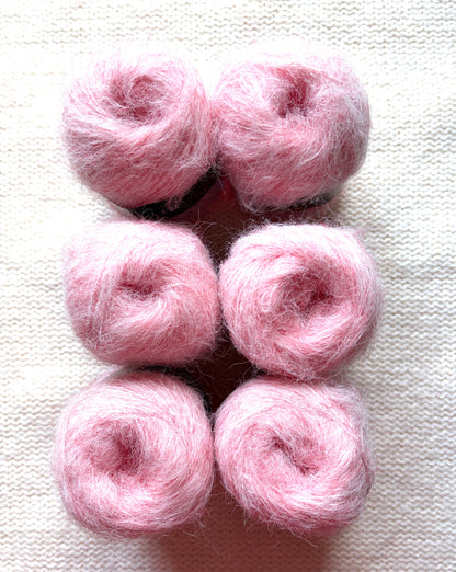 6 balls x 25g Mohair Alpaca yarn : Mohair + Alpaca + Acrylic : colour 01