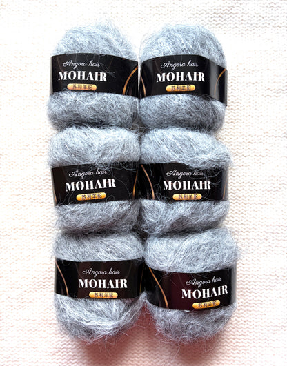 6 balls x 25g Mohair Alpaca yarn : Mohair + Alpaca + Acrylic : colour 15