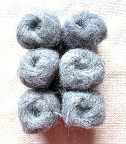6 balls x 25g Mohair Alpaca yarn : Mohair + Alpaca + Acrylic : colour 15