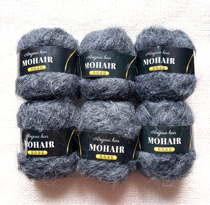 6 balls x 25g Mohair Alpaca yarn : Mohair + Alpaca + Acrylic : colour 16