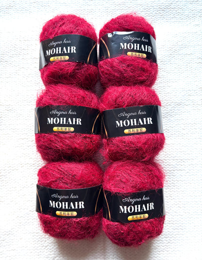 6 balls x 25g Mohair Alpaca yarn : Mohair + Alpaca + Acrylic : colour 06