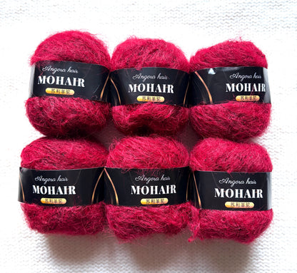 6 balls x 25g Mohair Alpaca yarn : Mohair + Alpaca + Acrylic : colour 06