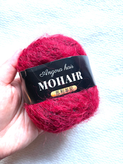 6 balls x 25g Mohair Alpaca yarn : Mohair + Alpaca + Acrylic : colour 06