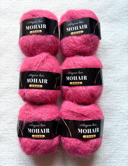 6 balls x 25g Mohair Alpaca yarn : Mohair + Alpaca + Acrylic : colour 23