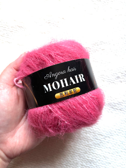 6 balls x 25g Mohair Alpaca yarn : Mohair + Alpaca + Acrylic : colour 23