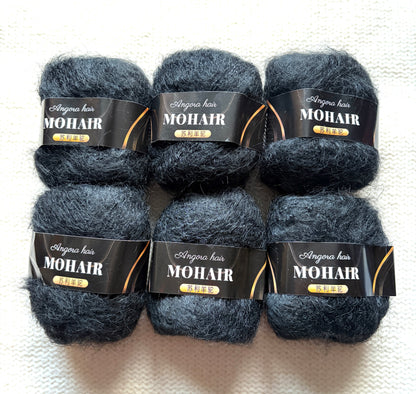 6 balls x 25g Mohair Alpaca yarn : Mohair + Alpaca + Acrylic : colour 17