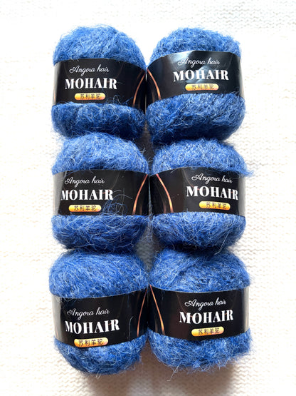 6 balls x 25g Mohair Alpaca yarn : Mohair + Alpaca + Acrylic : colour 09