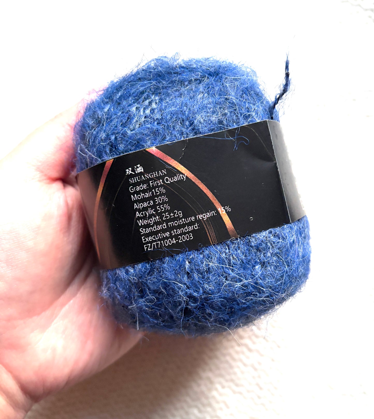 6 balls x 25g Mohair Alpaca yarn : Mohair + Alpaca + Acrylic : colour 09