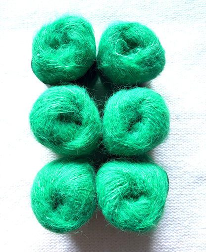 6 balls x 25g Mohair Alpaca yarn : Mohair + Alpaca + Acrylic : colour 25
