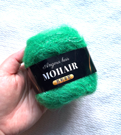6 balls x 25g Mohair Alpaca yarn : Mohair + Alpaca + Acrylic : colour 25
