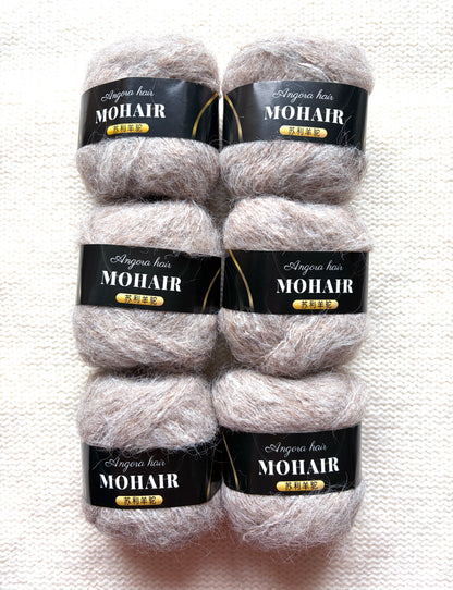 6 balls x 25g Mohair Alpaca yarn : Mohair + Alpaca + Acrylic : colour 21