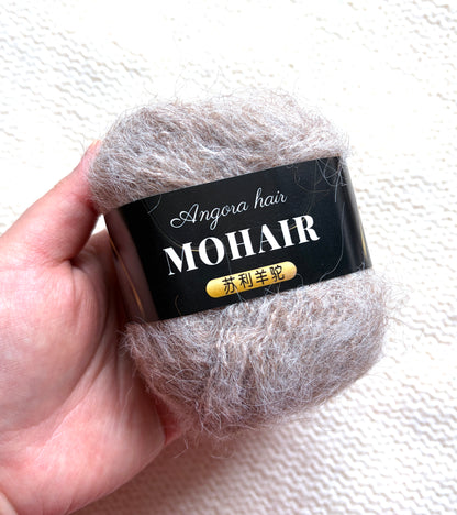 6 balls x 25g Mohair Alpaca yarn : Mohair + Alpaca + Acrylic : colour 21