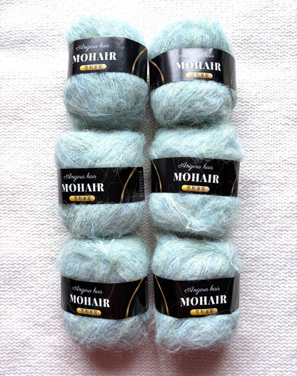 6 balls x 25g Mohair Alpaca yarn : Mohair + Alpaca + Acrylic : colour 11