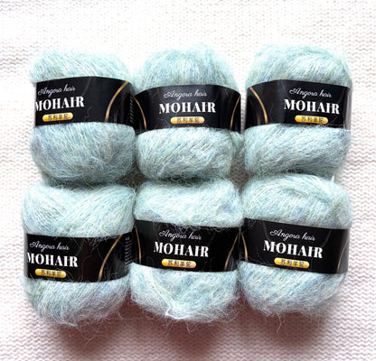 6 balls x 25g Mohair Alpaca yarn : Mohair + Alpaca + Acrylic : colour 11