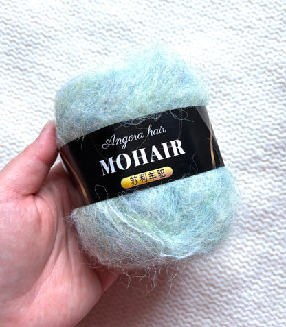 6 balls x 25g Mohair Alpaca yarn : Mohair + Alpaca + Acrylic : colour 11