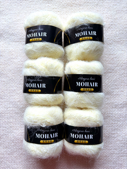 6 balls x 25g Mohair Alpaca yarn : Mohair + Alpaca + Acrylic : colour 19
