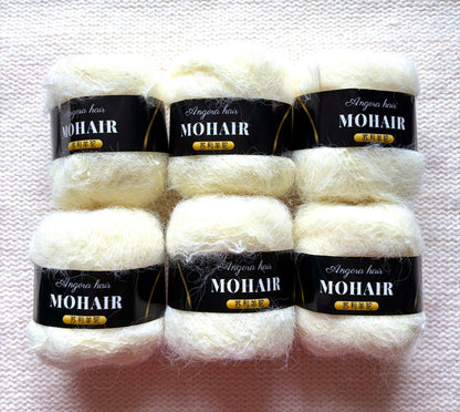 6 balls x 25g Mohair Alpaca yarn : Mohair + Alpaca + Acrylic : colour 19