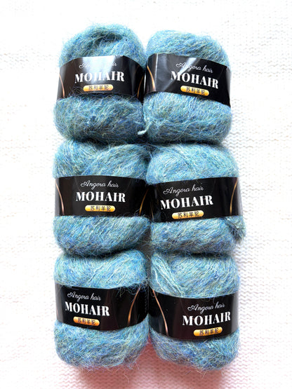 6 balls x 25g Mohair Alpaca yarn : Mohair + Alpaca + Acrylic : colour 12