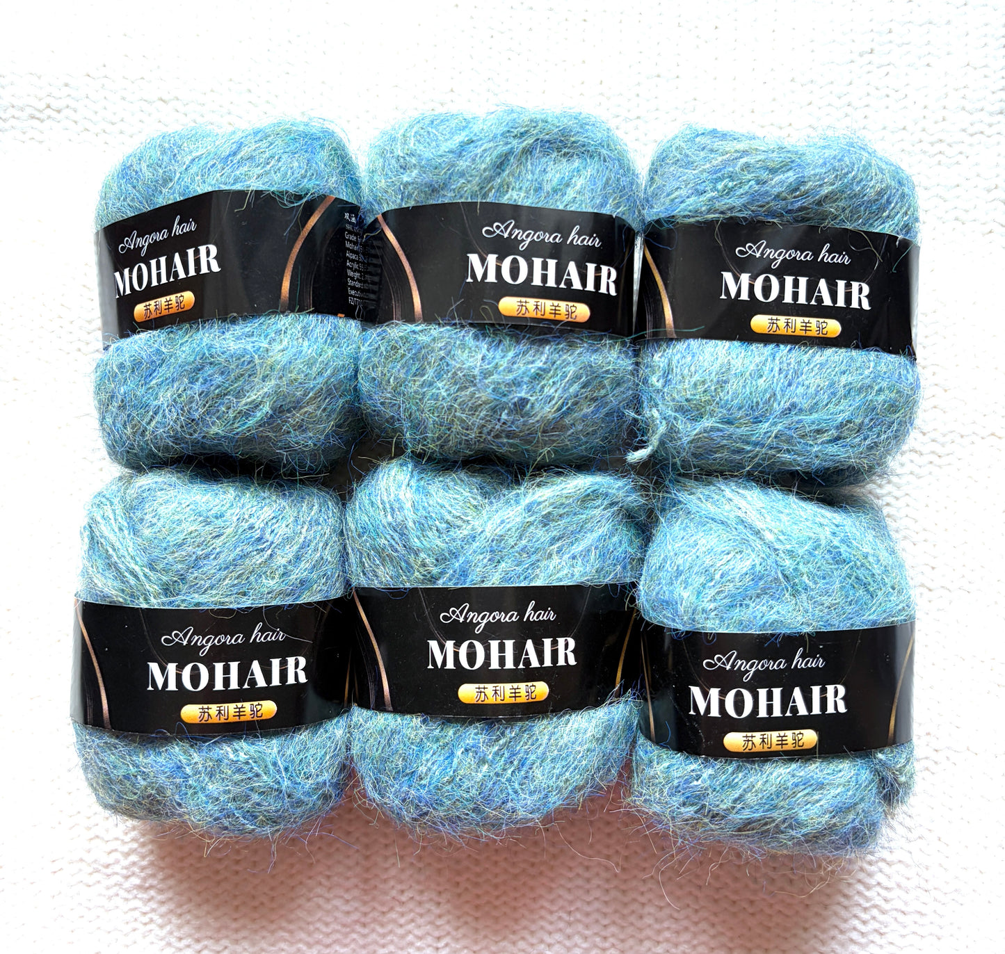 6 balls x 25g Mohair Alpaca yarn : Mohair + Alpaca + Acrylic : colour 12