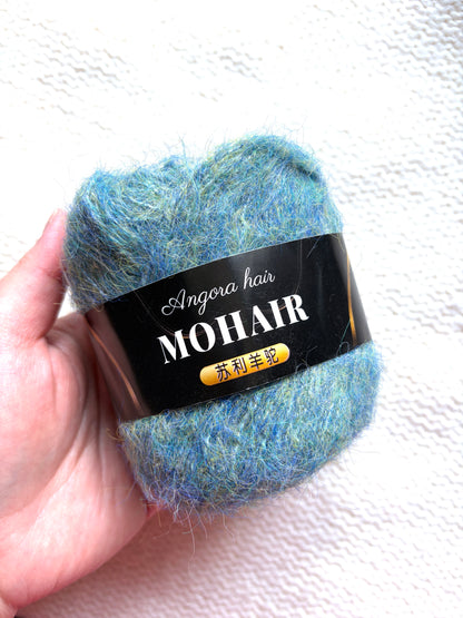 6 balls x 25g Mohair Alpaca yarn : Mohair + Alpaca + Acrylic : colour 12