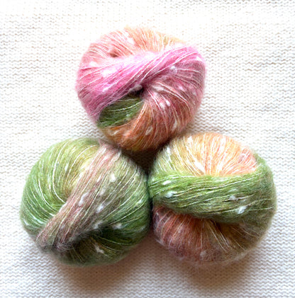 3 balls x 50g Mohair yarn : Gradient  Multicolour : 06