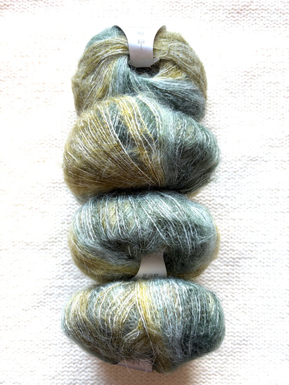 4 balls x 25g Cashmere Mohair yarn : Mohair + Wool + Cashmere + Nylon : Colour 25