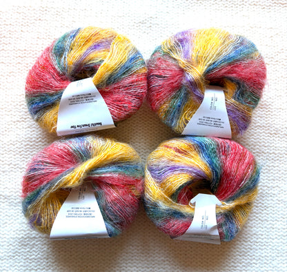 4 balls x 25g Cashmere Mohair yarn : Mohair + Wool + Cashmere + Nylon : Colour 02